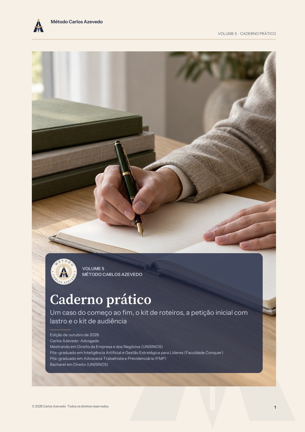 Capa do Vol 5, Caderno prático